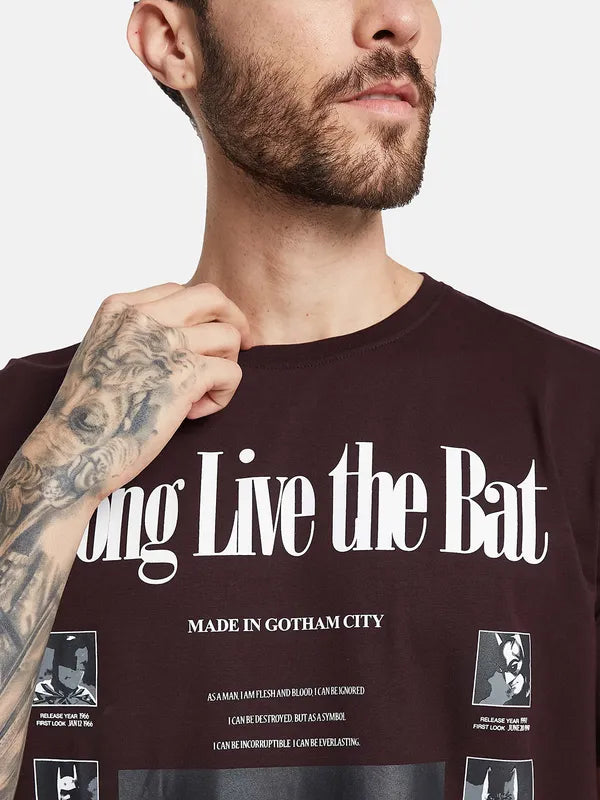 Octave Ss24 Men Typography Printed Round Neck T-Shirt