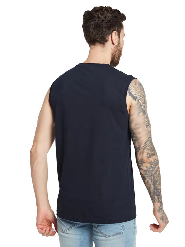Octave Men Typography Printed Round Neck Sleeveless T-Shirt