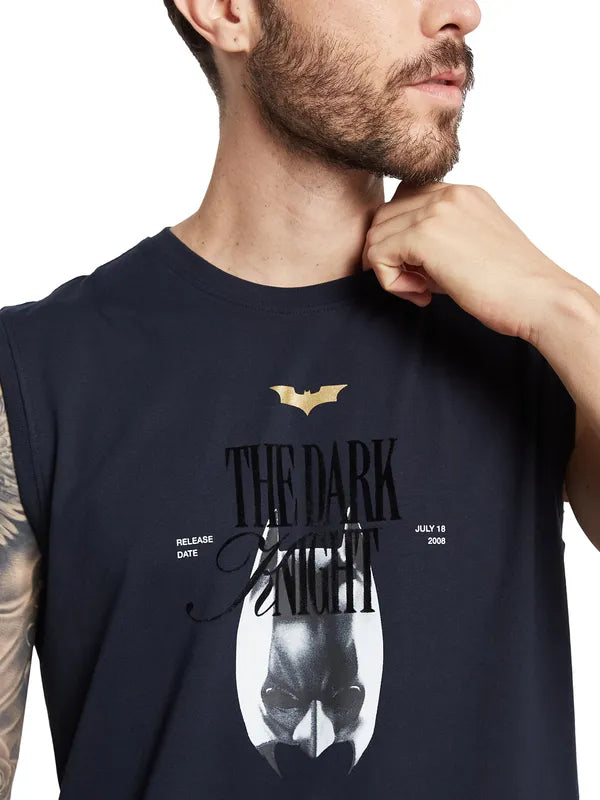 Octave Men Typography Printed Round Neck Sleeveless T-Shirt