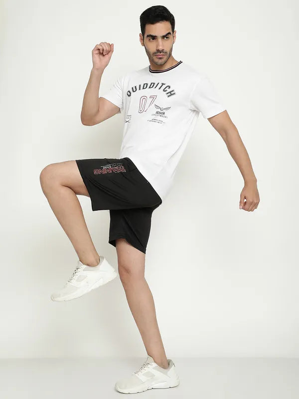 Octave Typography Printed Cotton T-Shirt