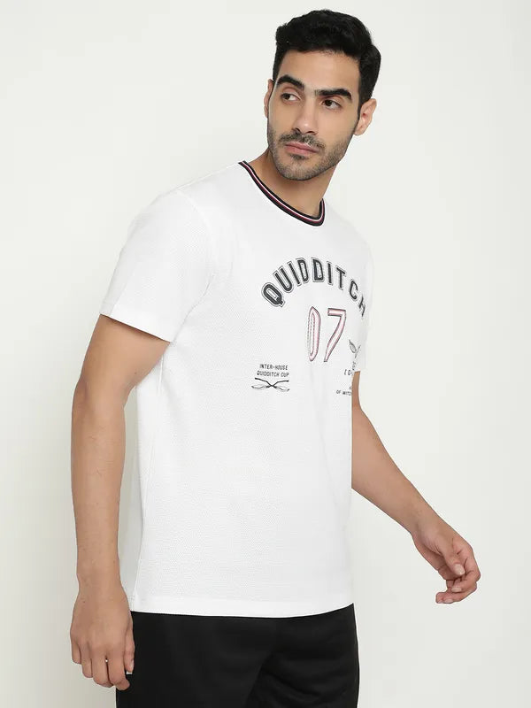 Octave Typography Printed Cotton T-Shirt