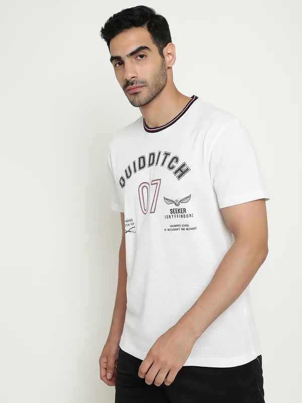Octave Typography Printed Cotton T-Shirt
