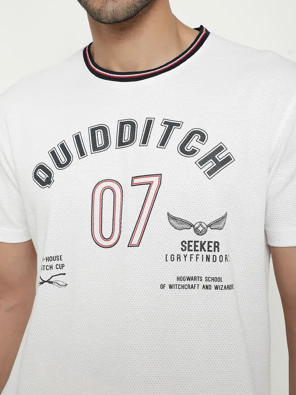 Octave Typography Printed Cotton T-Shirt