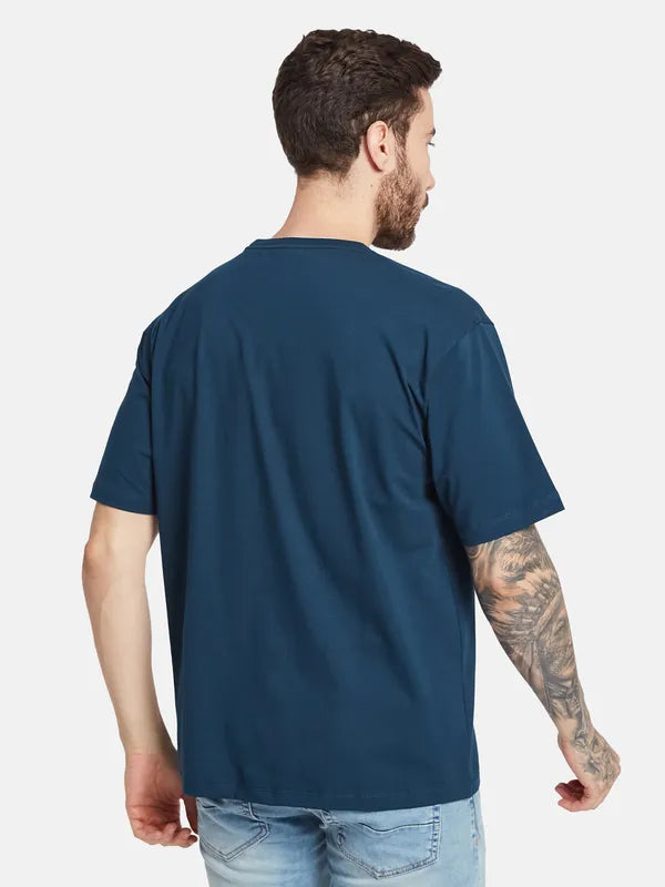 Octave Typography Printed Round Neck Cotton T-Shirt