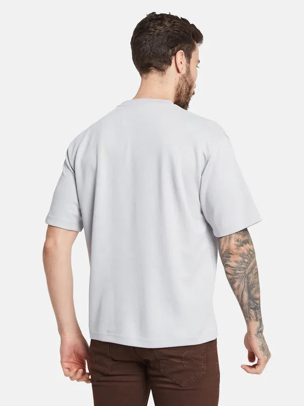 Octave Typography Printed Round Neck Cotton T-Shirt