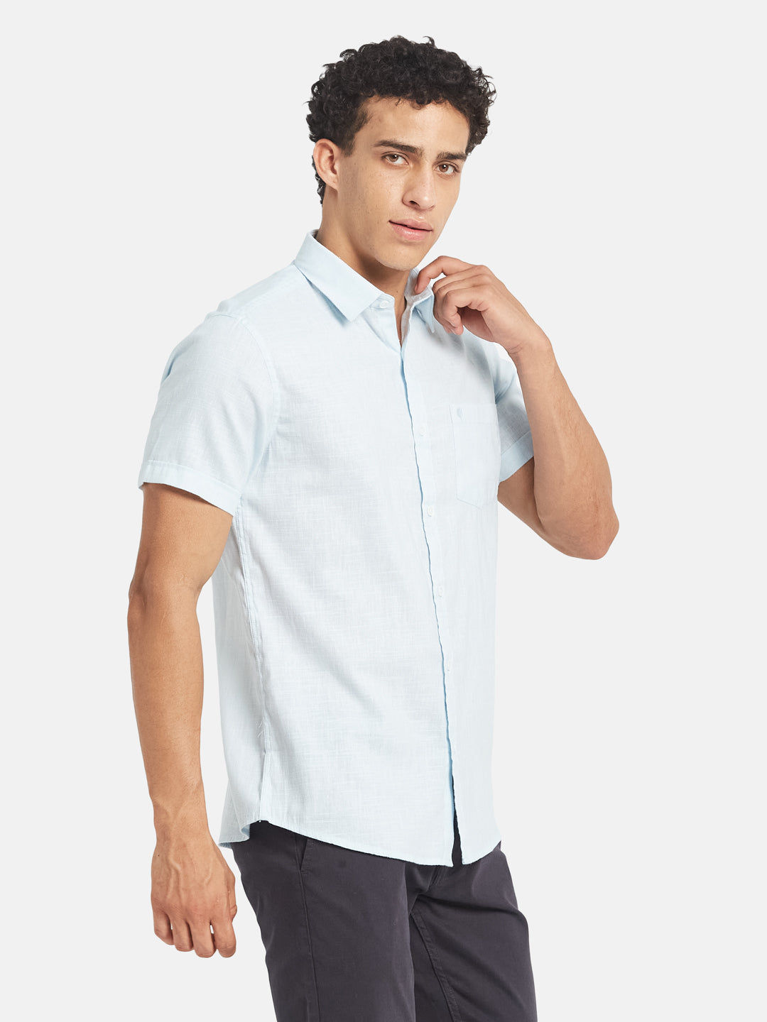 METTLE SS25 Spread Collar Cotton Casual Shirt