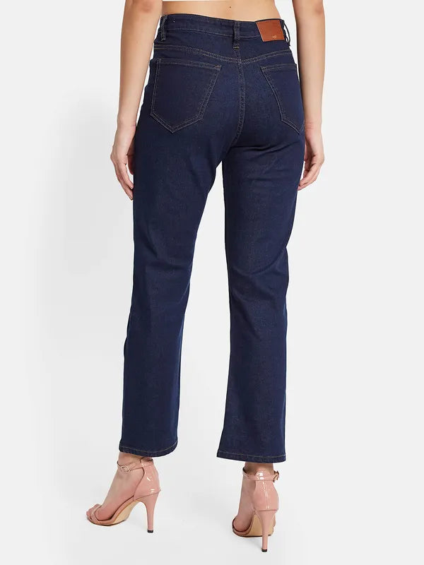 Mettle Women Straight Fit Cotton Stretchable Cropped Jeans