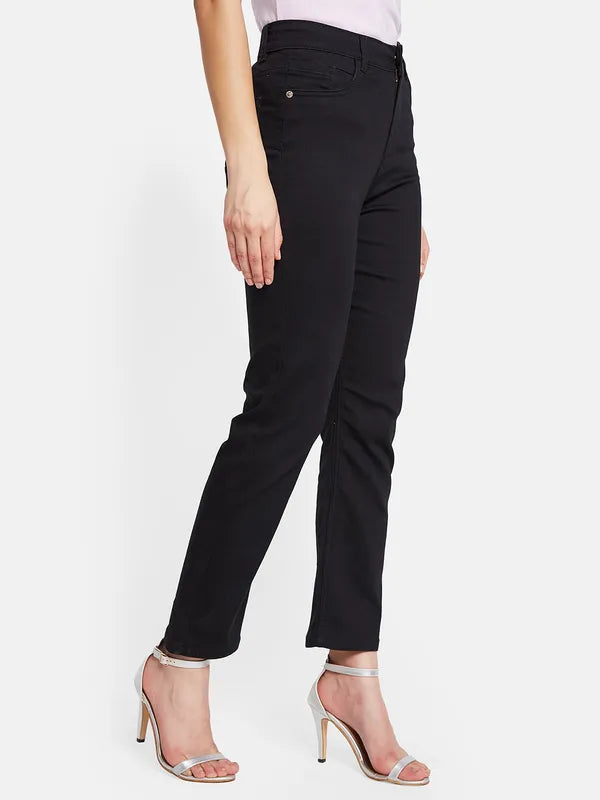 Mettle Women Straight Fit Slash Knee Stretchable Jeans