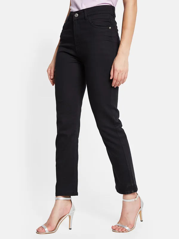 Mettle Women Straight Fit Slash Knee Stretchable Jeans