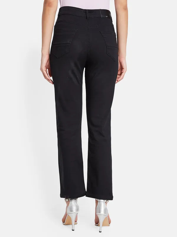 Mettle Women Straight Fit Slash Knee Stretchable Jeans