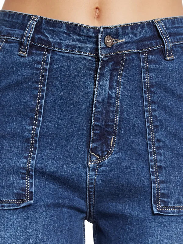 Mettle Women Straight Fit Light Fade Stretchable Jeans