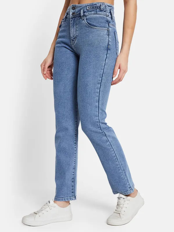 Mettle Women Straight Fit Slash Knee Jeans