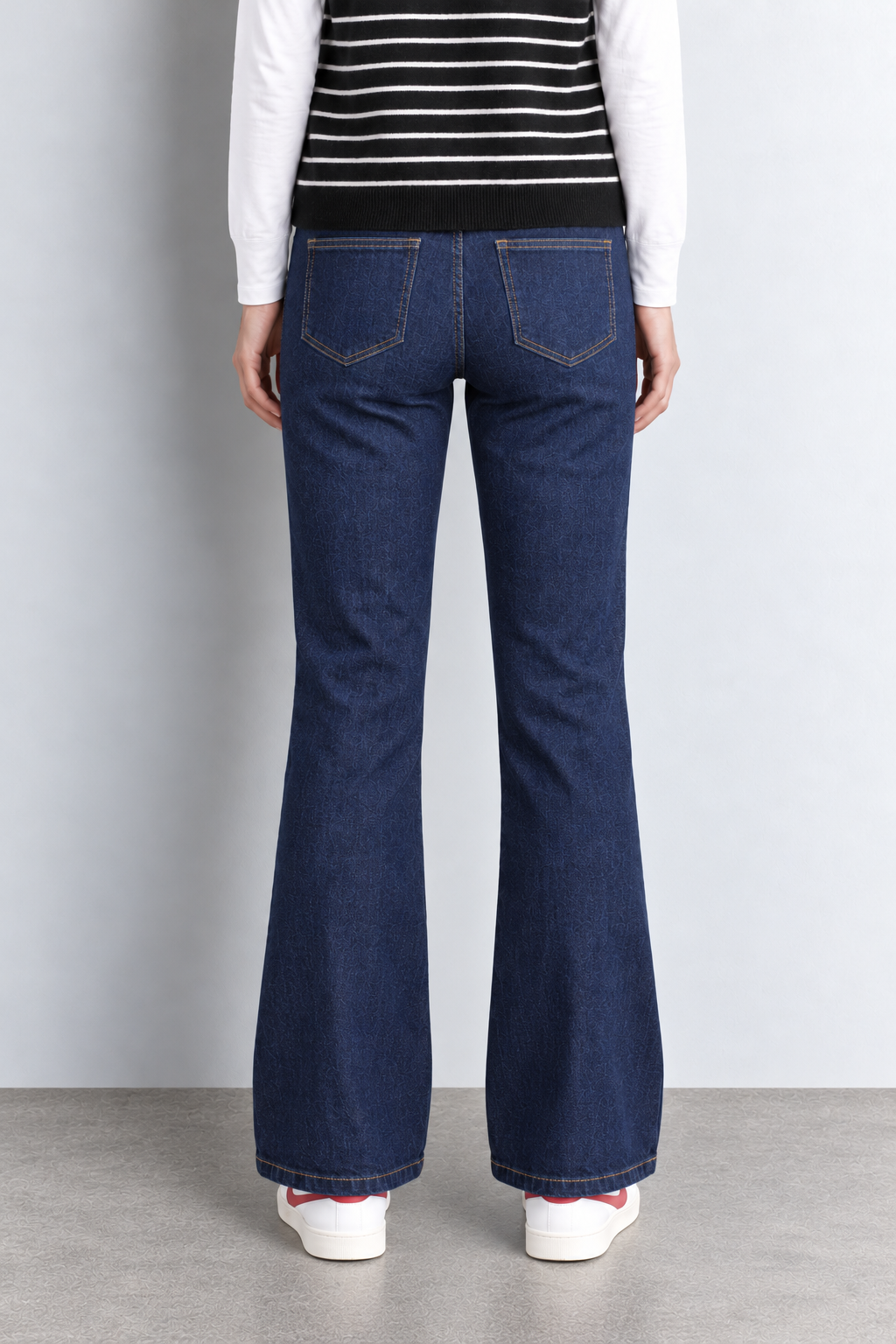 Women’s Midnight Blue High-Rise Bootcut Denim Jeans with Five Pockets
