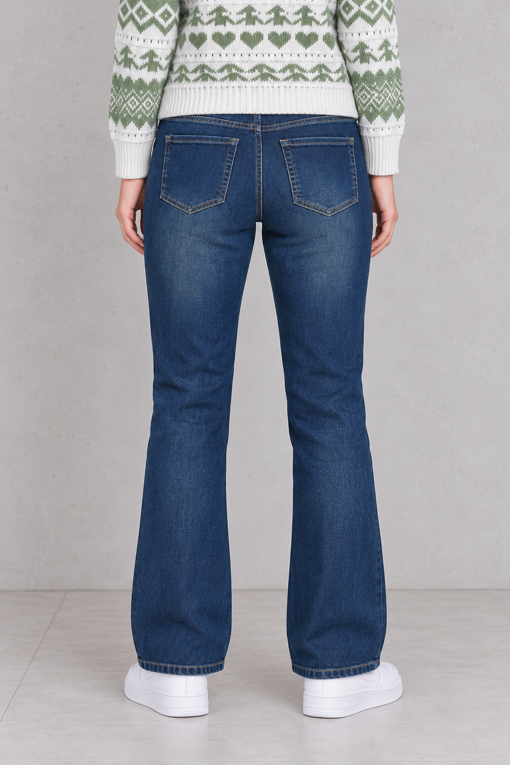 Women’s Deep Forest Denim Bootcut Jeans – High Rise Regular Comfort Fit