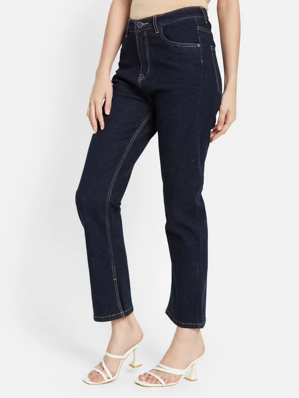 Mid Waist Boot Cut Jeans