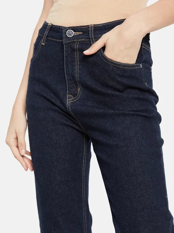 Mid Waist Boot Cut Jeans