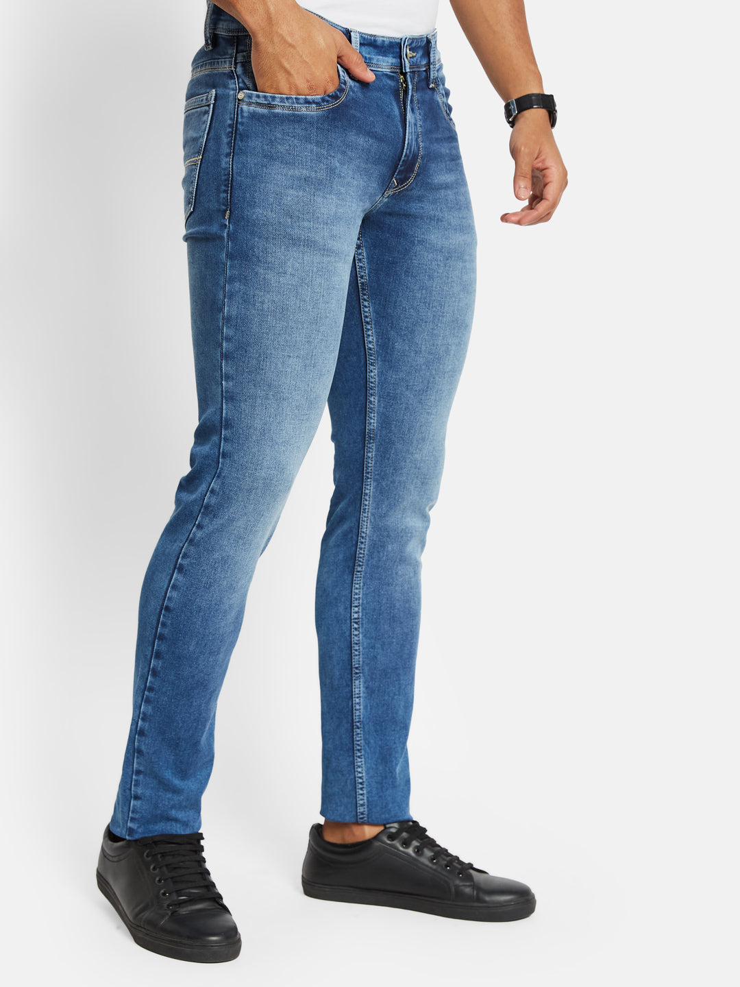 Octave Men Slim Fit Heavy Fade Stretchable Jeans