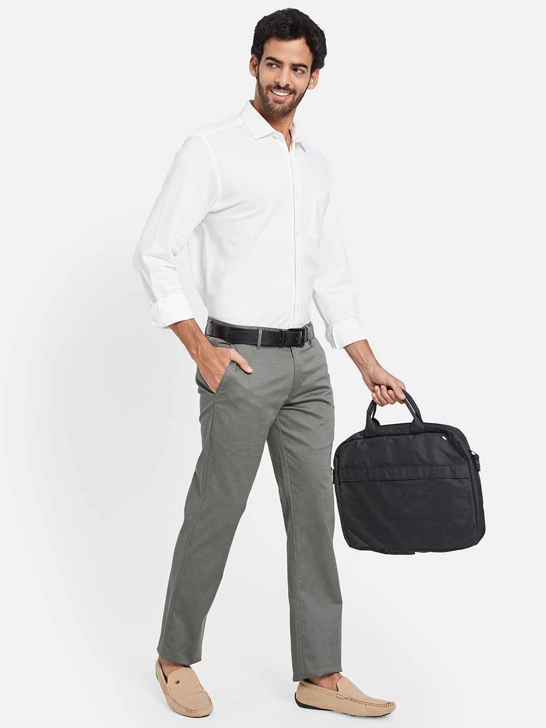 Mettle Spread Collar Long Sleeves Casual Cotton Shirt