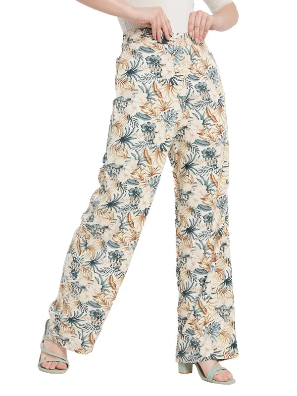 Floral Print Wide Leg Trouser