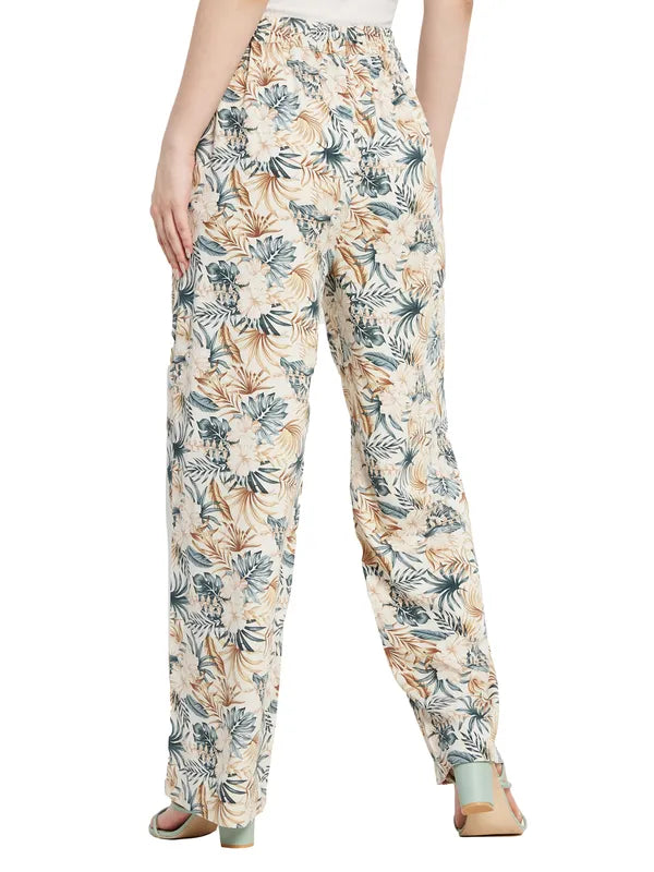 Floral Print Wide Leg Trouser