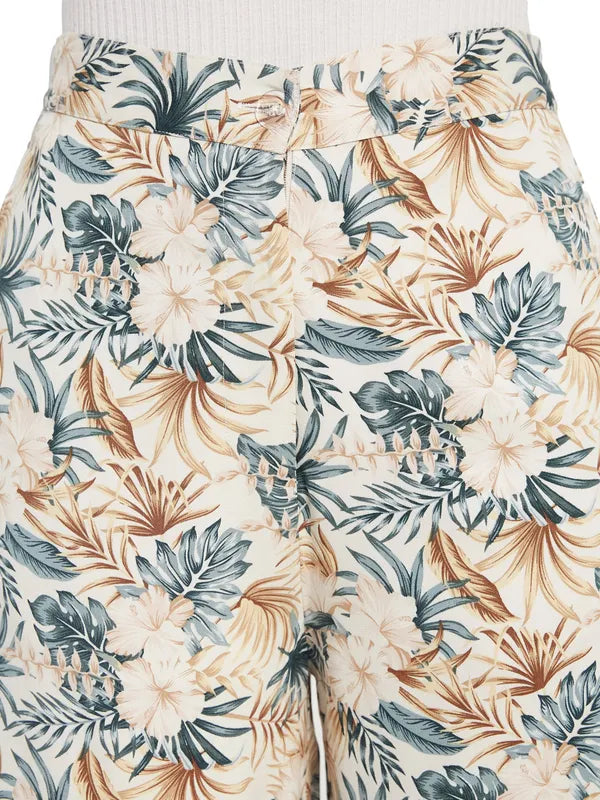 Floral Print Wide Leg Trouser