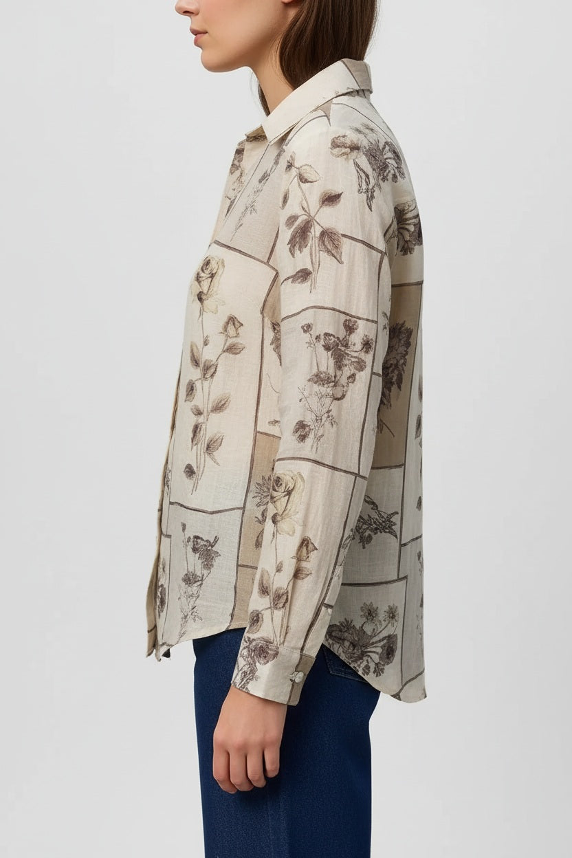 Women Graphic Polo Neck Shirt