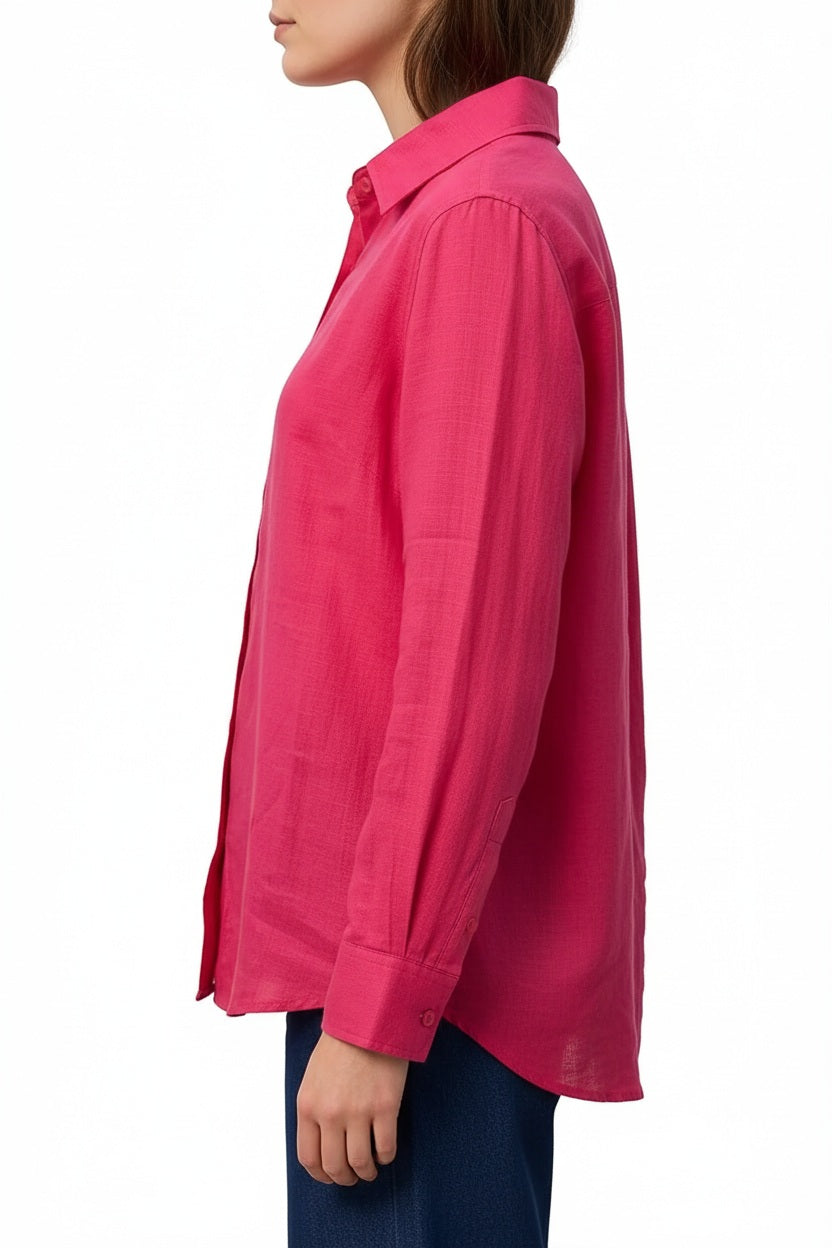 Women Solid Polo Neck Shirt