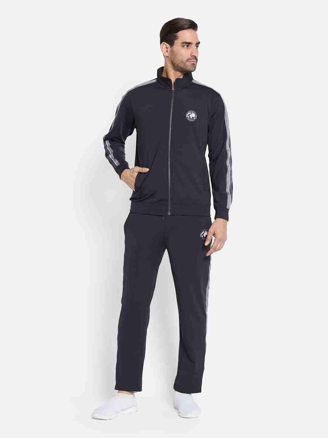 Octave Men Mock Collar Jacket With Track Pants Tracksuit