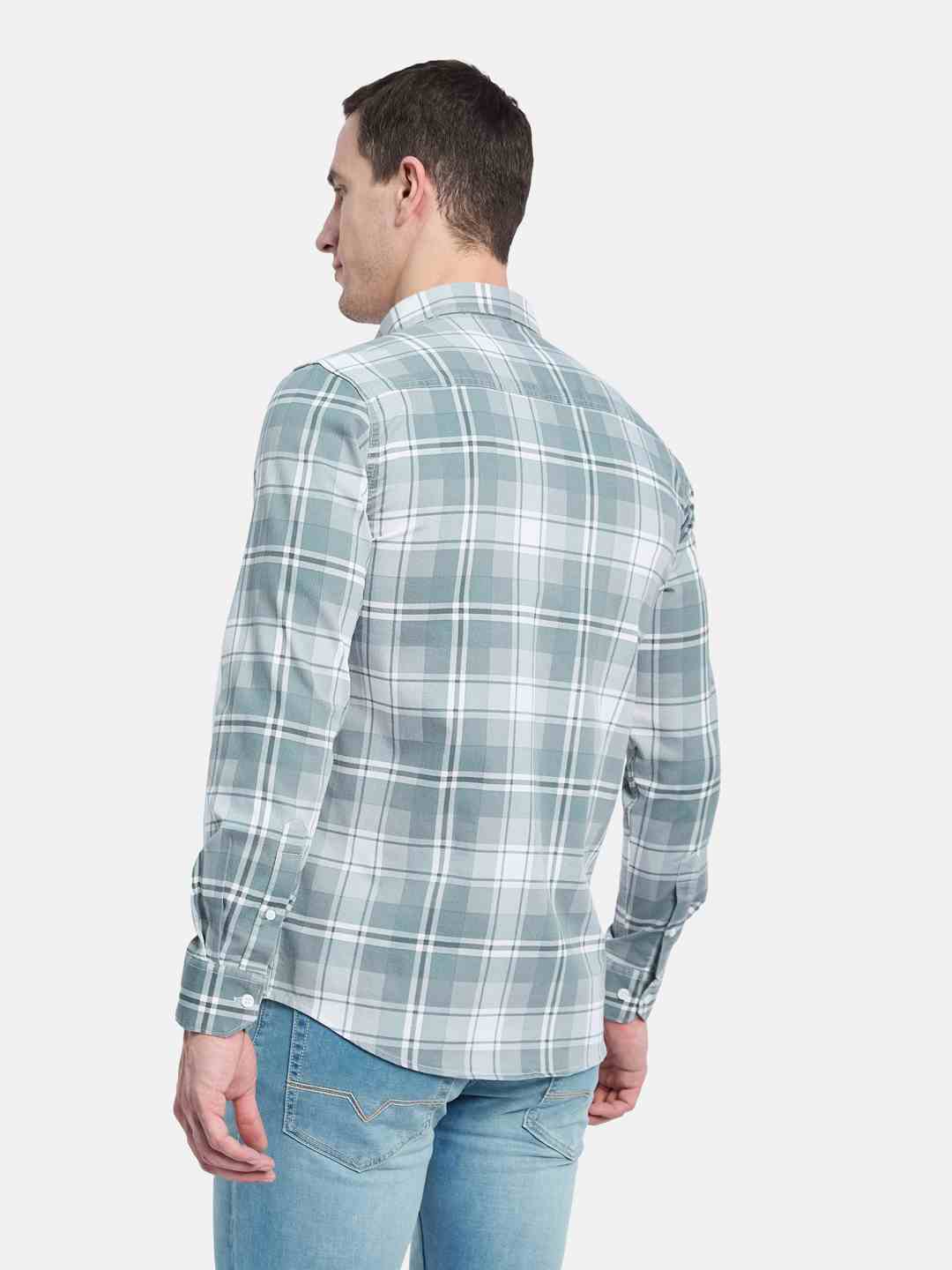 METTLE Men Opaque Checked Casual Shirt