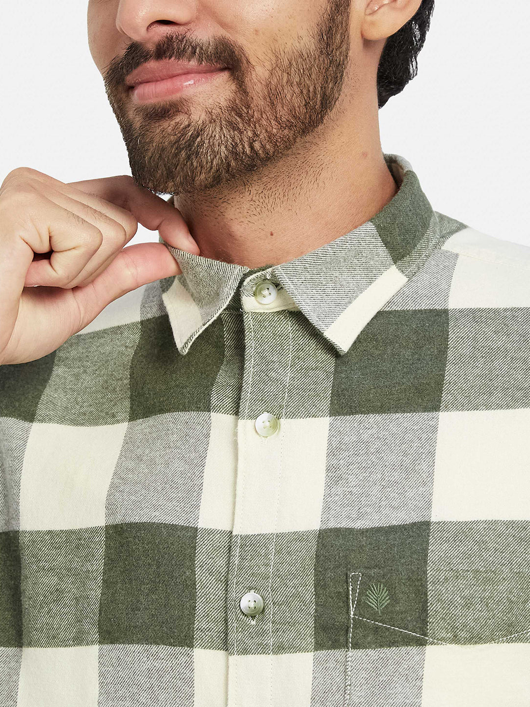 Mettle Gingham Checked Cotton Casual Shirt