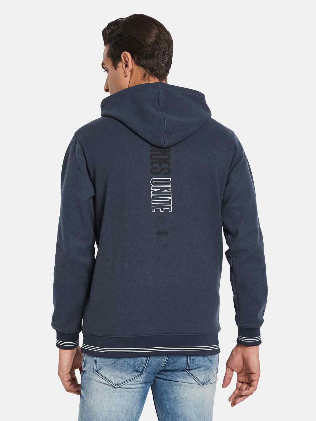 Octave Men Typography Printed Hooded Sweatshirt