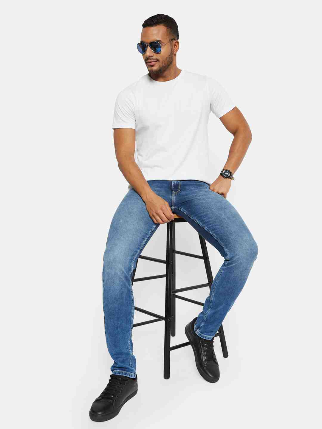 Octave Men Slim Fit Heavy Fade Stretchable Jeans