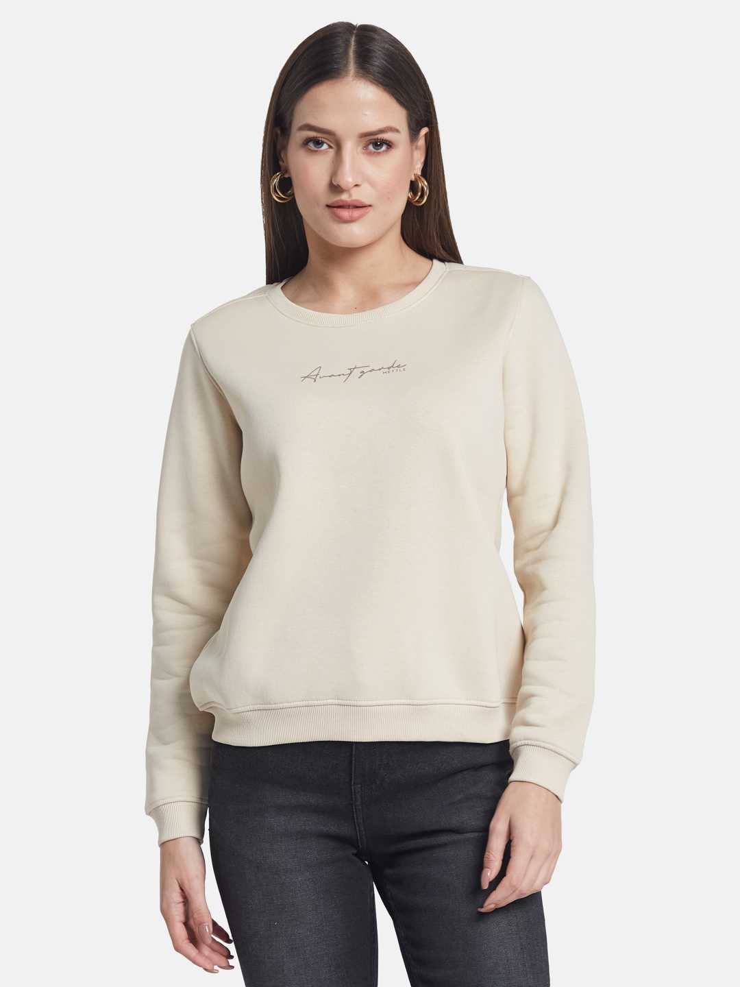 METTLE Women Round Neck Long Sleeves Sweatshirt