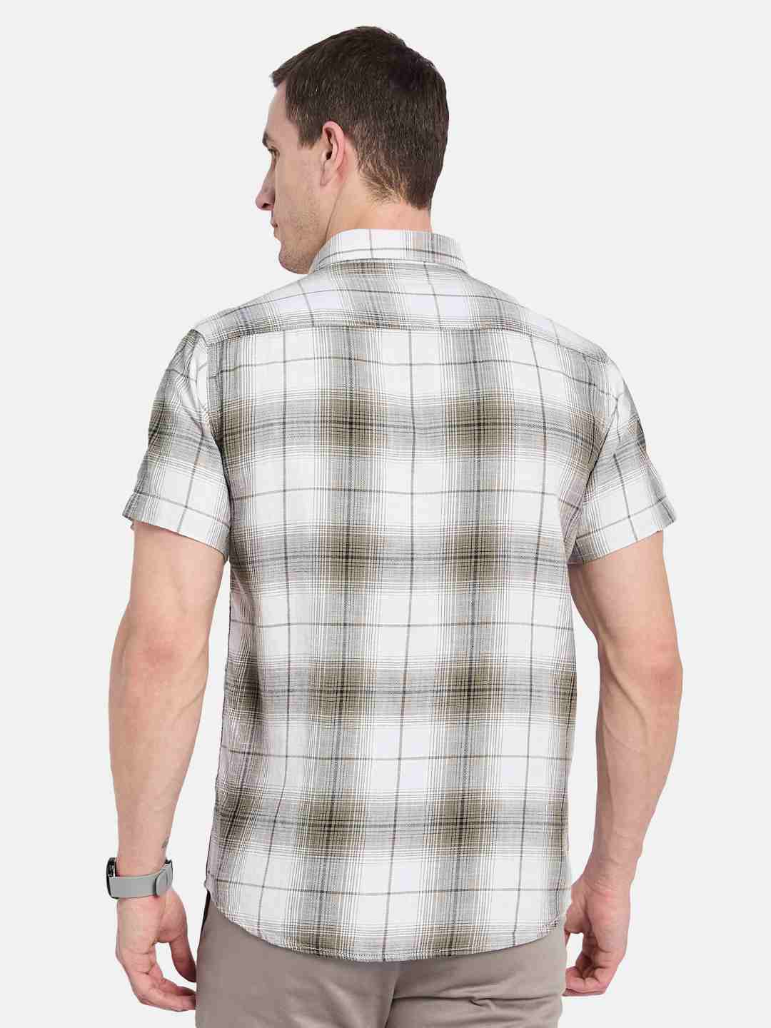 METTLE Men Opaque Checked Casual Shirt