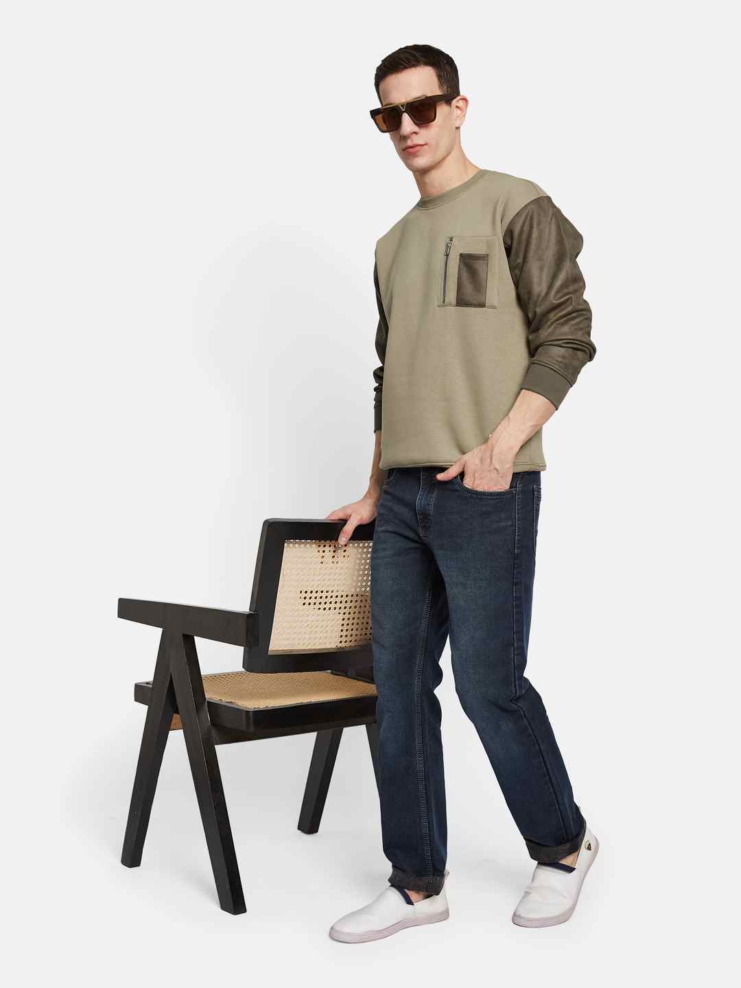 Octave Men Colourblocked Sweatshirt