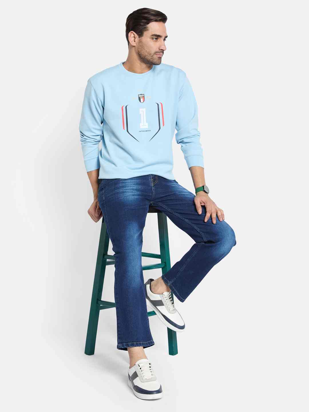 Octave Men Printed Pullover Sweatshirt