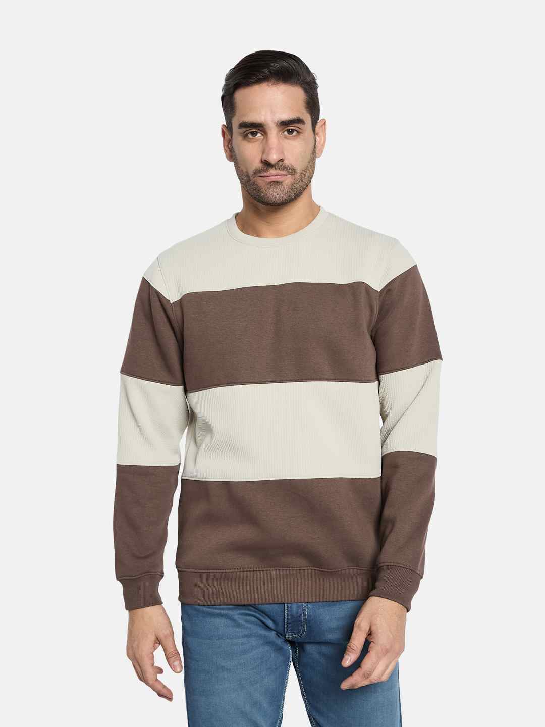 Octave Men Colourblocked Pullover Sweatshirt