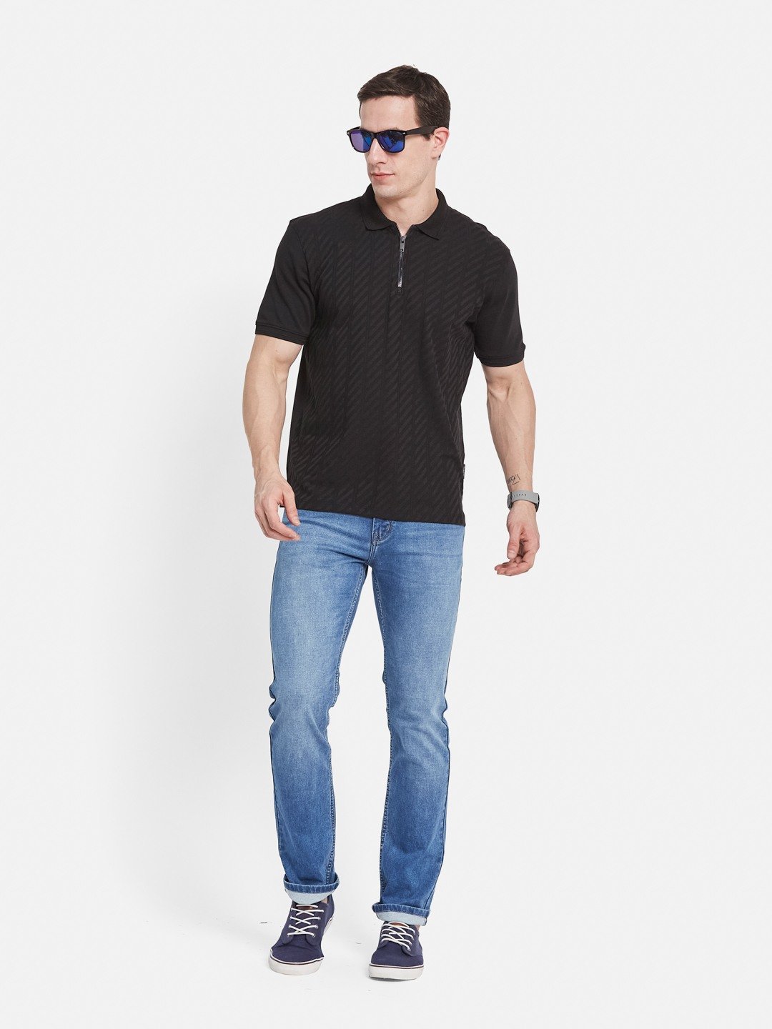 Octave Men Printed Polo Collar T-shirt