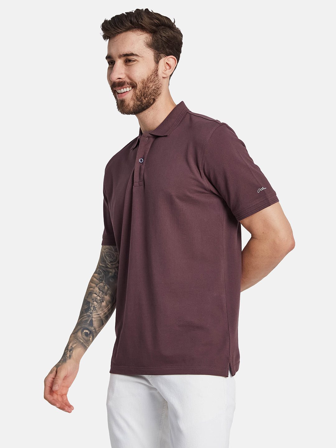 Octave Polo Collar Cotton T-Shirt