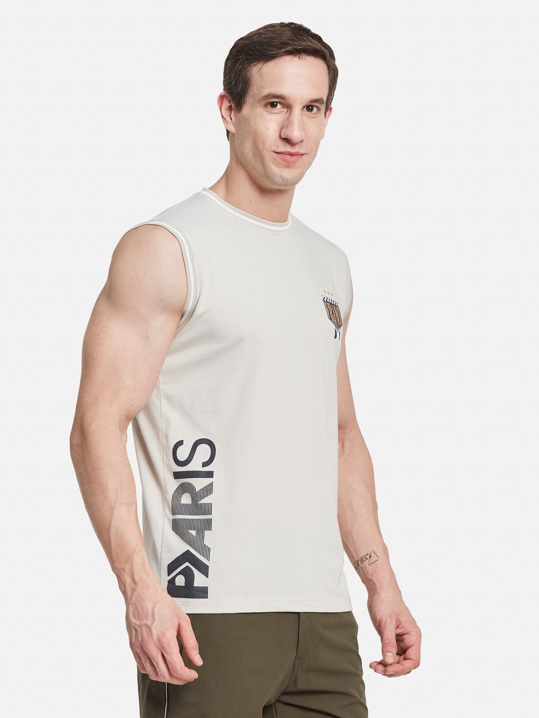 Octave Men Sleeveless Round Neck T-shirt
