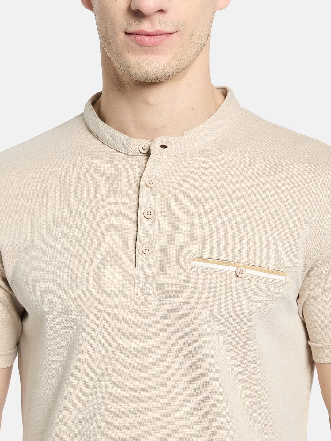 Octave Men Mandarin Collar T-shirt