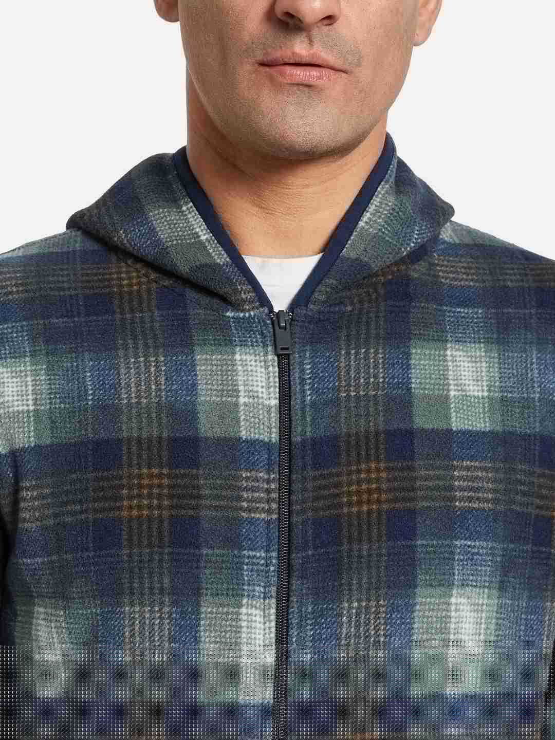 Octave Men Colourblocked Long Sleeves Hooded Sweatshirt