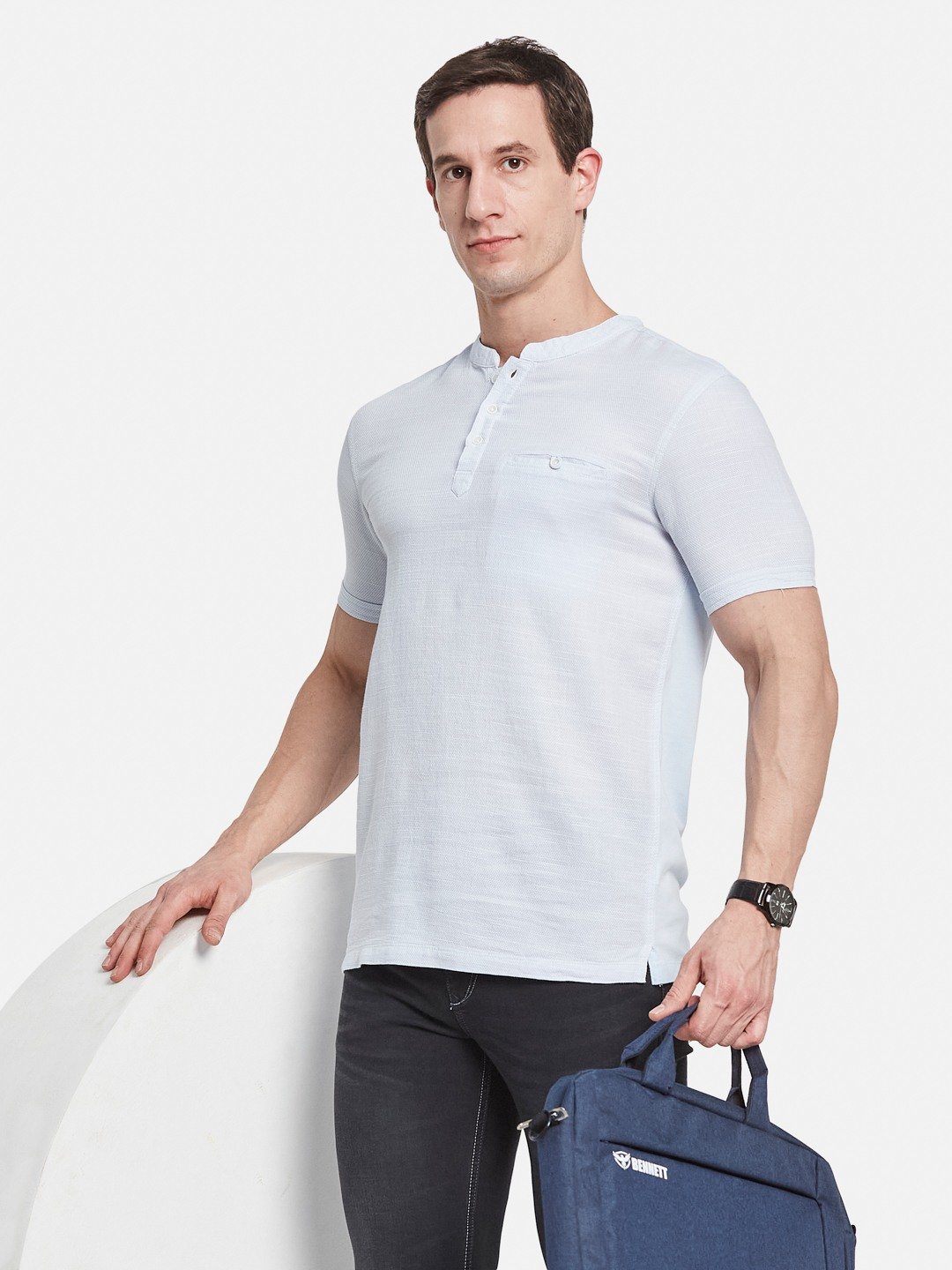Octave Men Mandarin Collar T-shirt