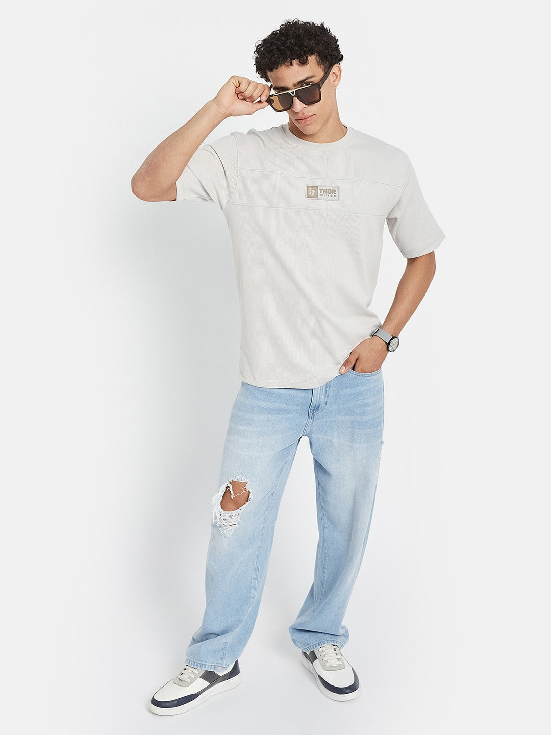 Octave Typography Printed Short Sleeves Cotton T-shirt