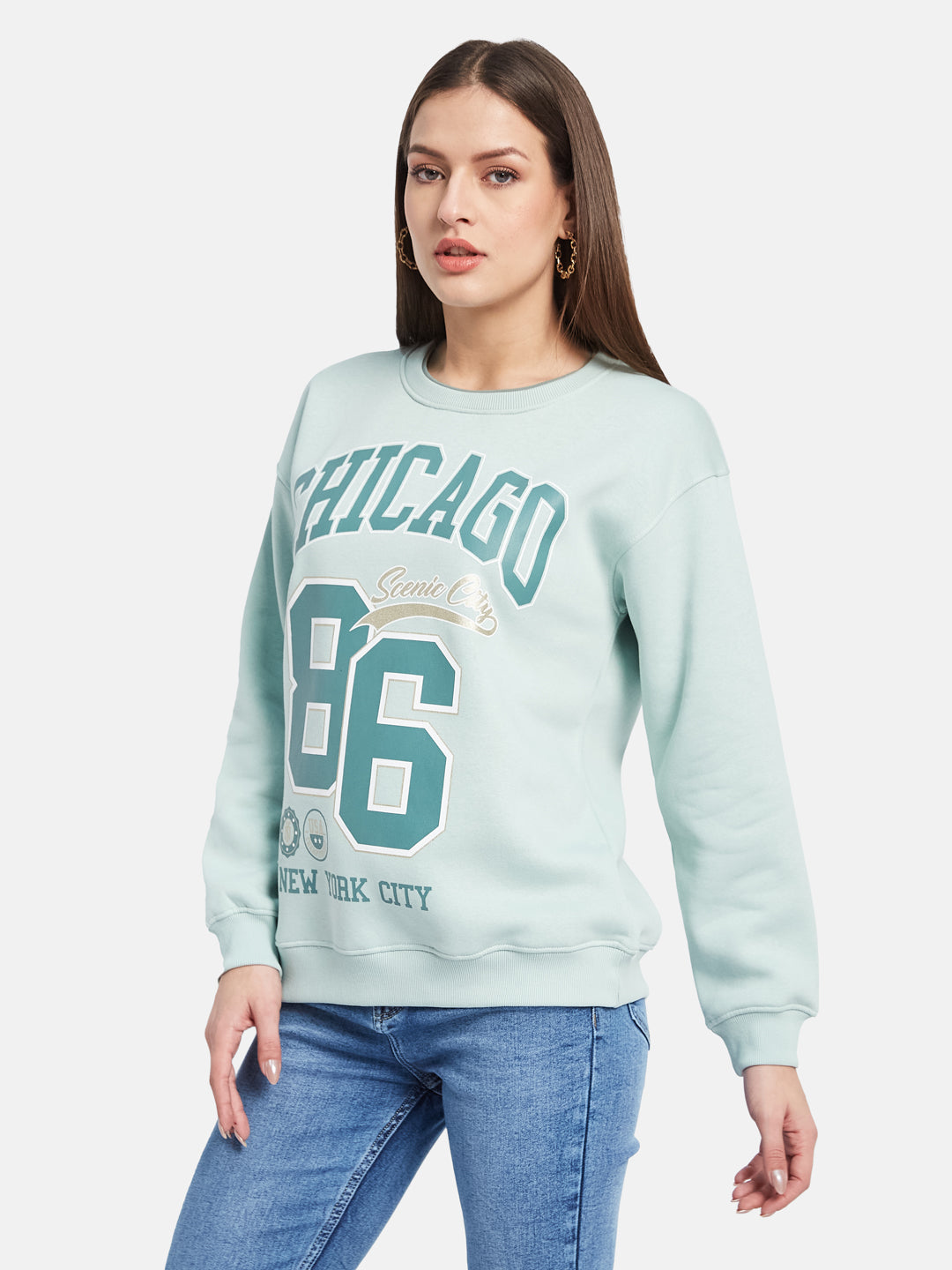 METTLE Women Printed Sweatshirt