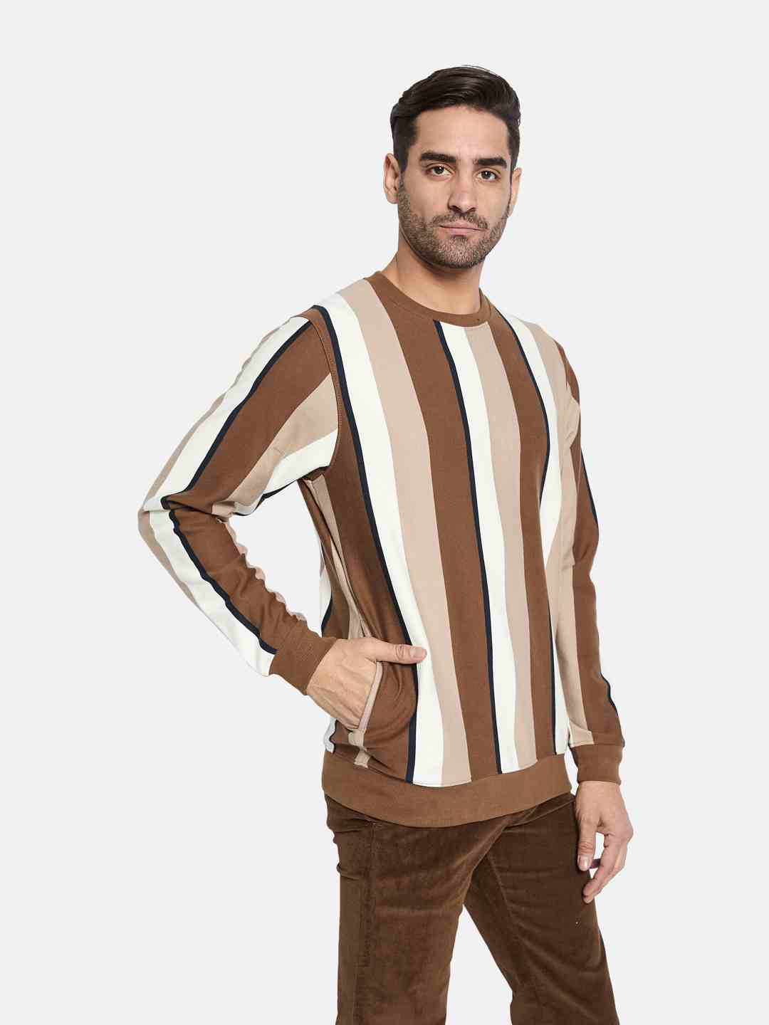 Octave Men Colourblocked Pullover Sweatshirt