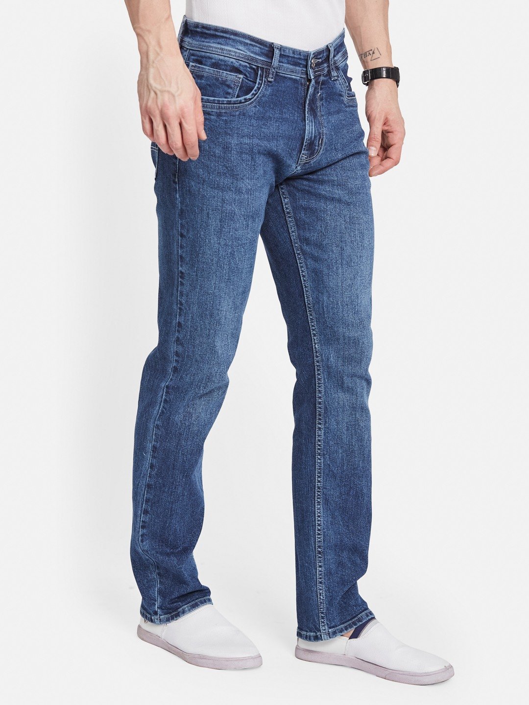 Octave Men Straight Fit Light Fade Stretchable Jeans