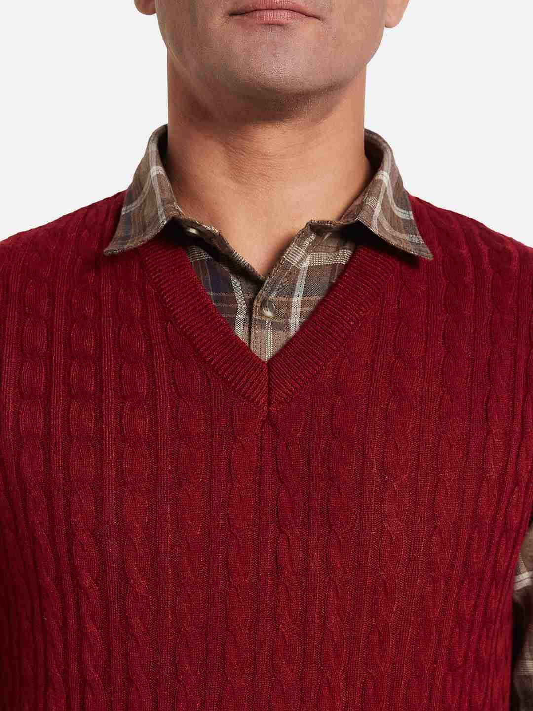 METTLE Men Cable Knit Sweater Vest