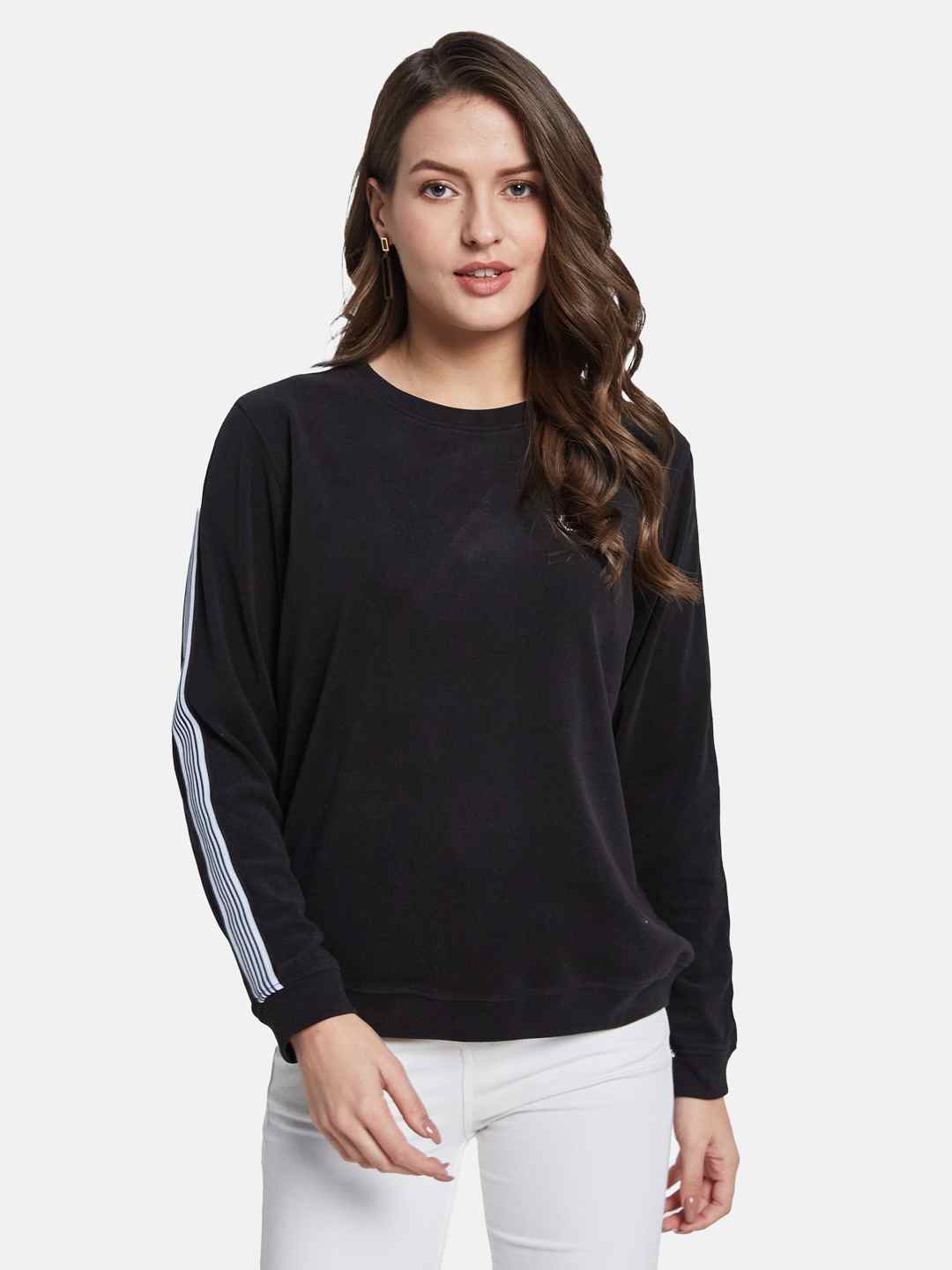 METTLE Women Round Neck Long Sleeves Sweatshirt