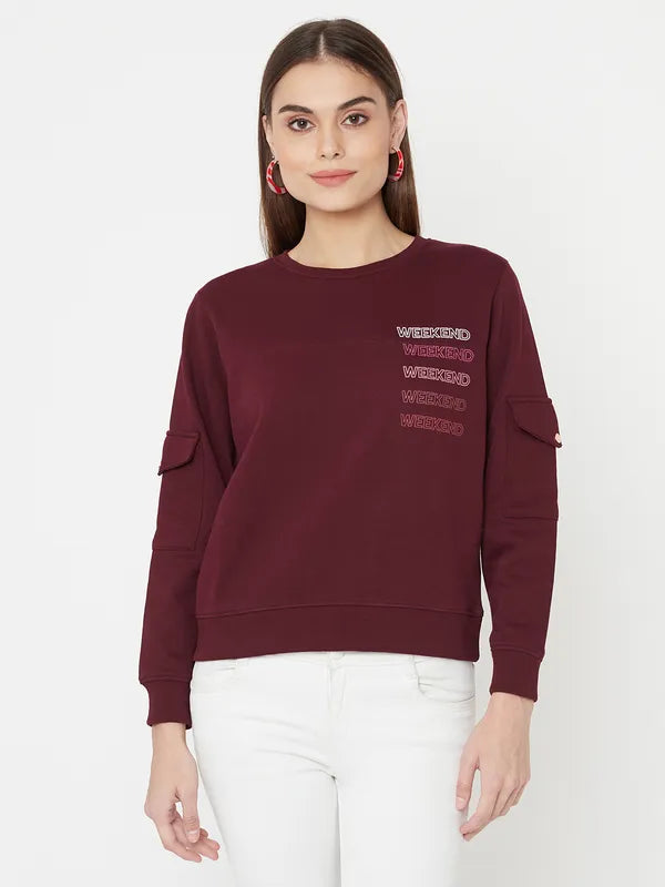 Mettle Women Maroon Sweatshirt